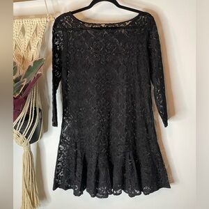 Free People Walking to the Sun lace dress overlay layering
